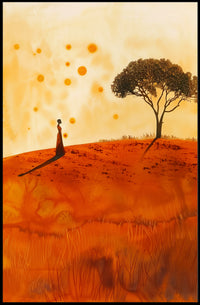 Serene Landscape at Sunset in Artistic Poster PosterGoat