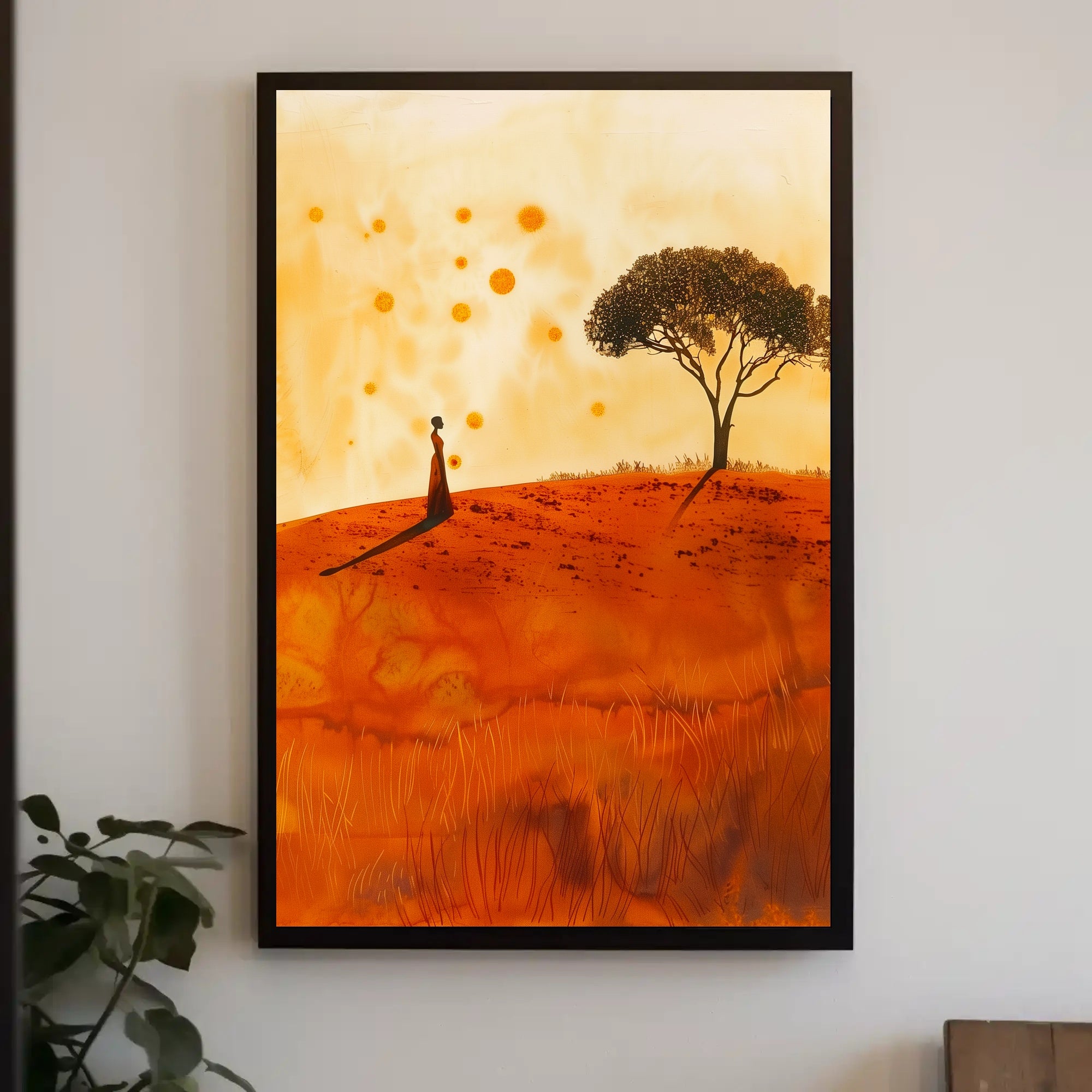Serene Landscape at Sunset in Artistic Poster PosterGoat