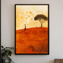 Serene Landscape at Sunset in Artistic Poster PosterGoat