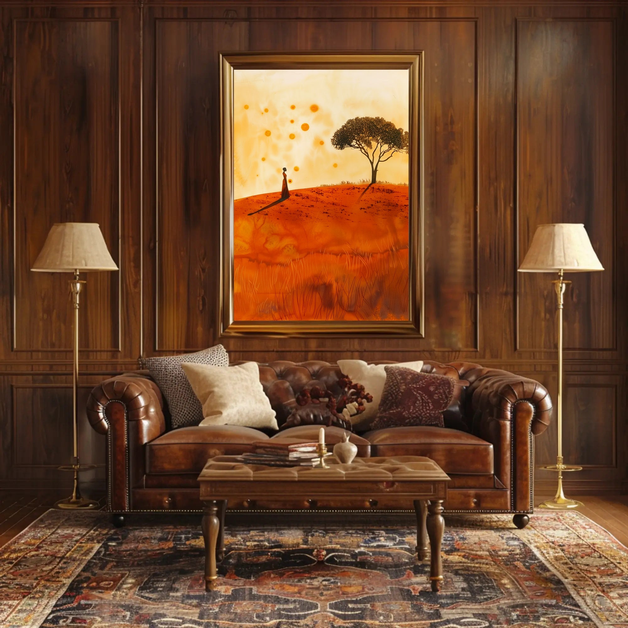 Serene Landscape at Sunset in Artistic Poster PosterGoat
