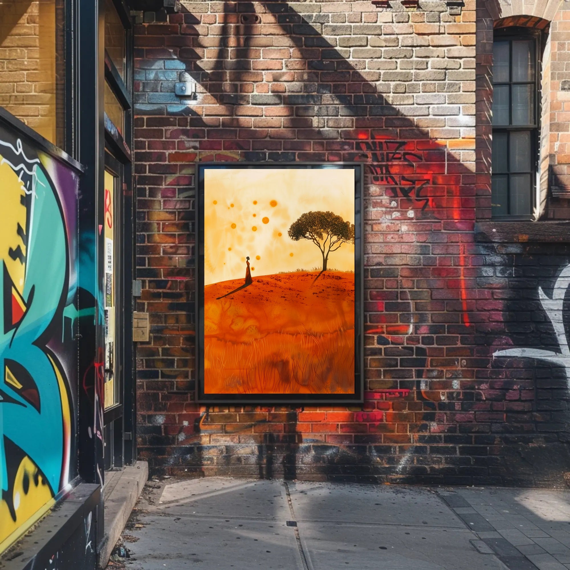 Serene Landscape at Sunset in Artistic Poster PosterGoat