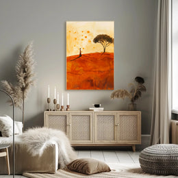Serene Landscape at Sunset in Artistic Poster PosterGoat