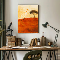 Serene Landscape at Sunset in Artistic Poster PosterGoat