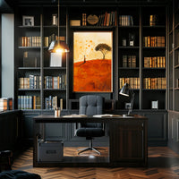 Serene Landscape at Sunset in Artistic Poster PosterGoat