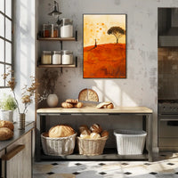 Serene Landscape at Sunset in Artistic Poster PosterGoat
