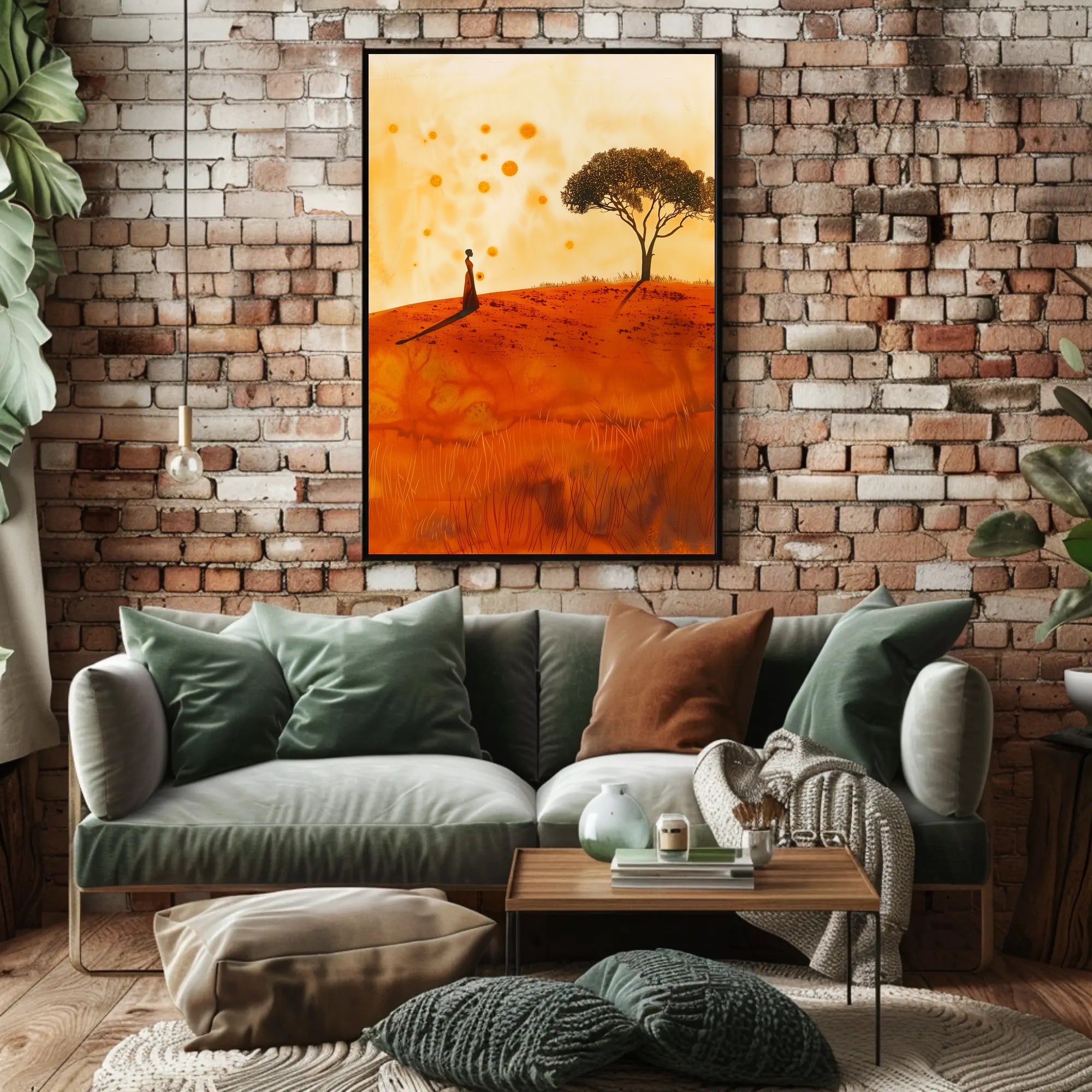 Serene Landscape at Sunset in Artistic Poster PosterGoat