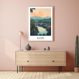 Serene Landscape of Kandy: Vintage Travel Poster PosterGoat