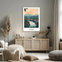 Serene Landscape of Kandy: Vintage Travel Poster PosterGoat