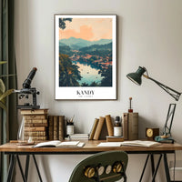 Serene Landscape of Kandy: Vintage Travel Poster PosterGoat