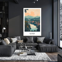 Serene Landscape of Kandy: Vintage Travel Poster PosterGoat