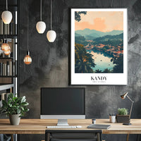 Serene Landscape of Kandy: Vintage Travel Poster PosterGoat