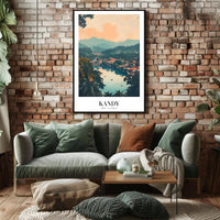 Serene Landscape of Kandy: Vintage Travel Poster PosterGoat