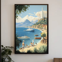 Serene Mediterranean Coastal Scene Vintage Travel Poster PosterGoat