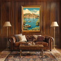 Serene Mediterranean Harbor Scene - Travel Poster PosterGoat