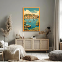 Serene Mediterranean Harbor Scene - Travel Poster PosterGoat