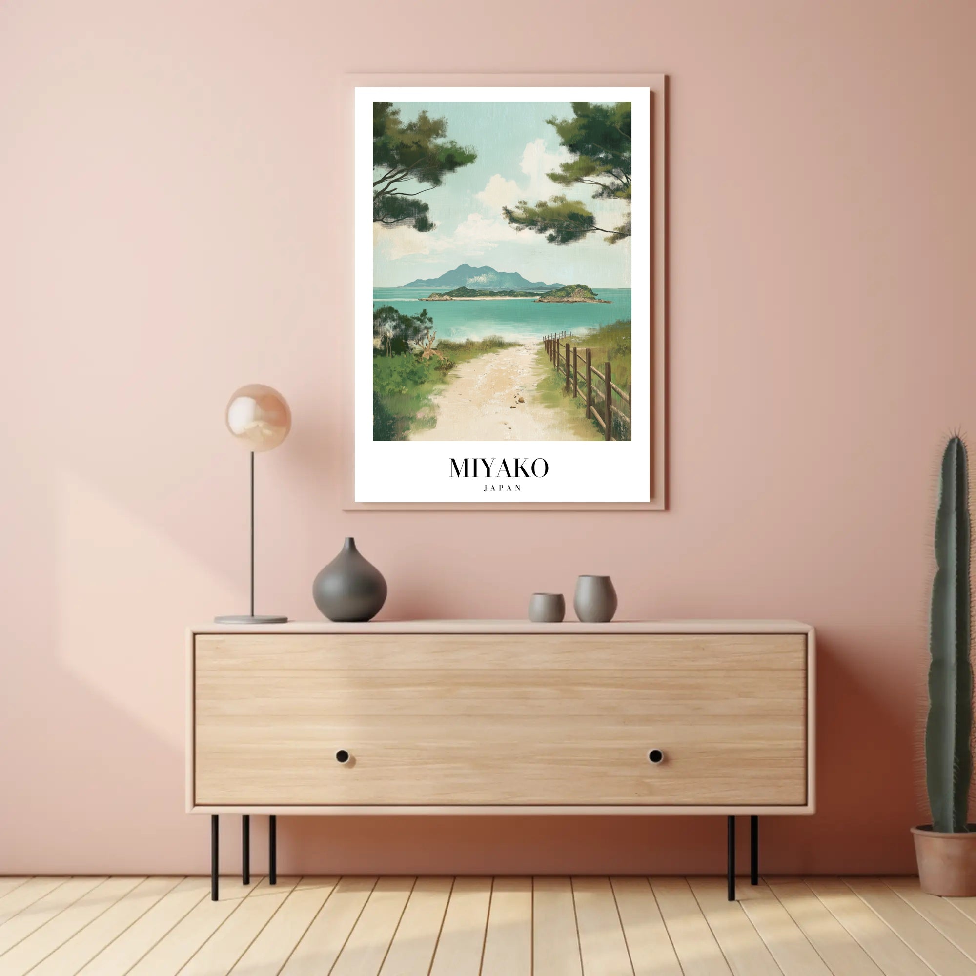 Serene Miyako Japan Seaside Travel Poster PosterGoat
