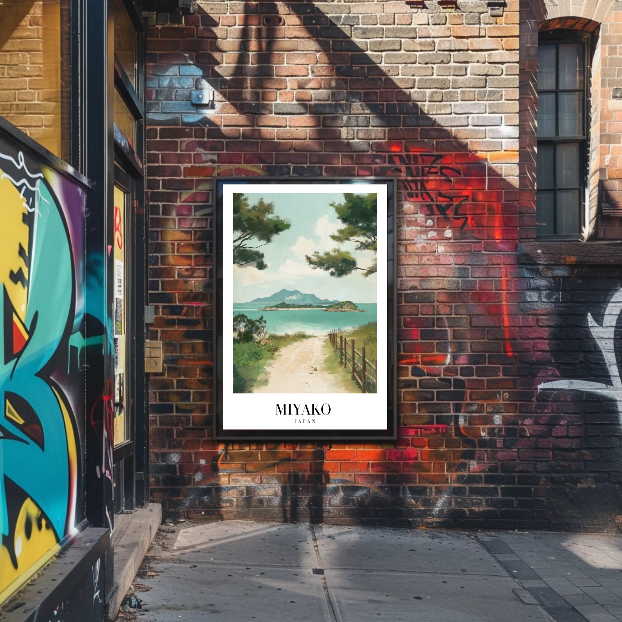 Serene Miyako Japan Seaside Travel Poster PosterGoat