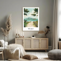 Serene Miyako Japan Seaside Travel Poster PosterGoat
