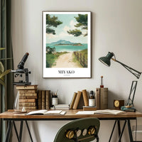 Serene Miyako Japan Seaside Travel Poster PosterGoat