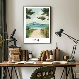 Serene Miyako Japan Seaside Travel Poster PosterGoat