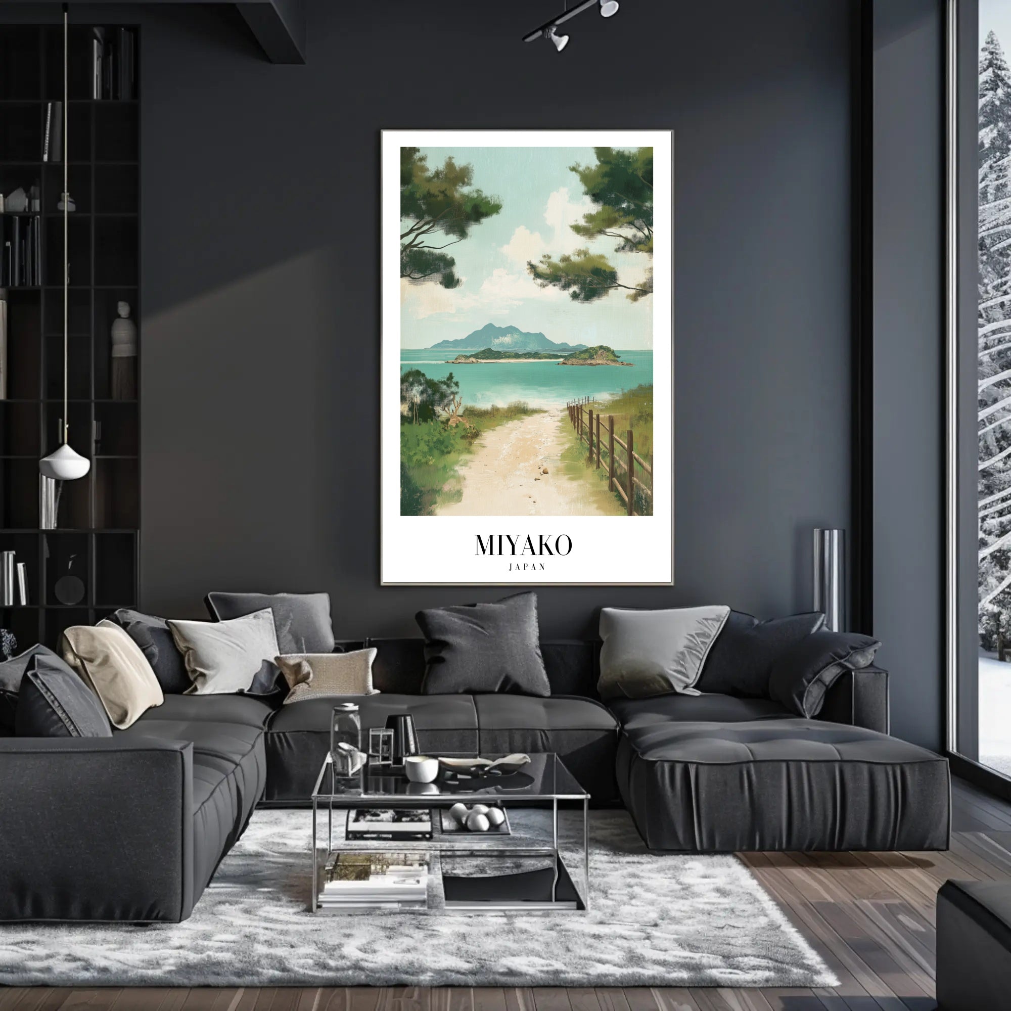 Serene Miyako Japan Seaside Travel Poster PosterGoat