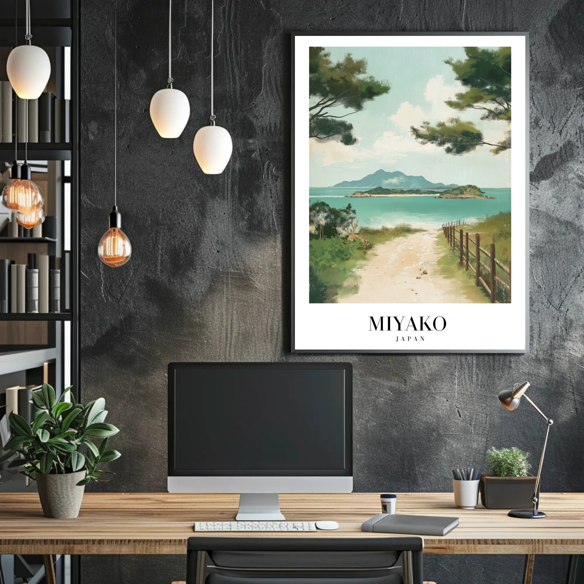 Serene Miyako Japan Seaside Travel Poster PosterGoat