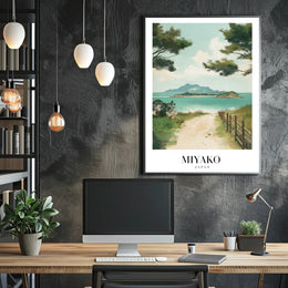 Serene Miyako Japan Seaside Travel Poster PosterGoat