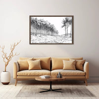 Serene Monochrome Forest Scene Wall Art Artistic Poster PosterGoat