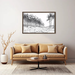 Serene Monochrome Forest Scene Wall Art Artistic Poster PosterGoat
