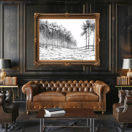 Serene Monochrome Forest Scene Wall Art Artistic Poster PosterGoat