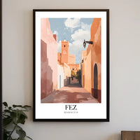 Serene Moroccan Street Scene Travel Poster PosterGoat