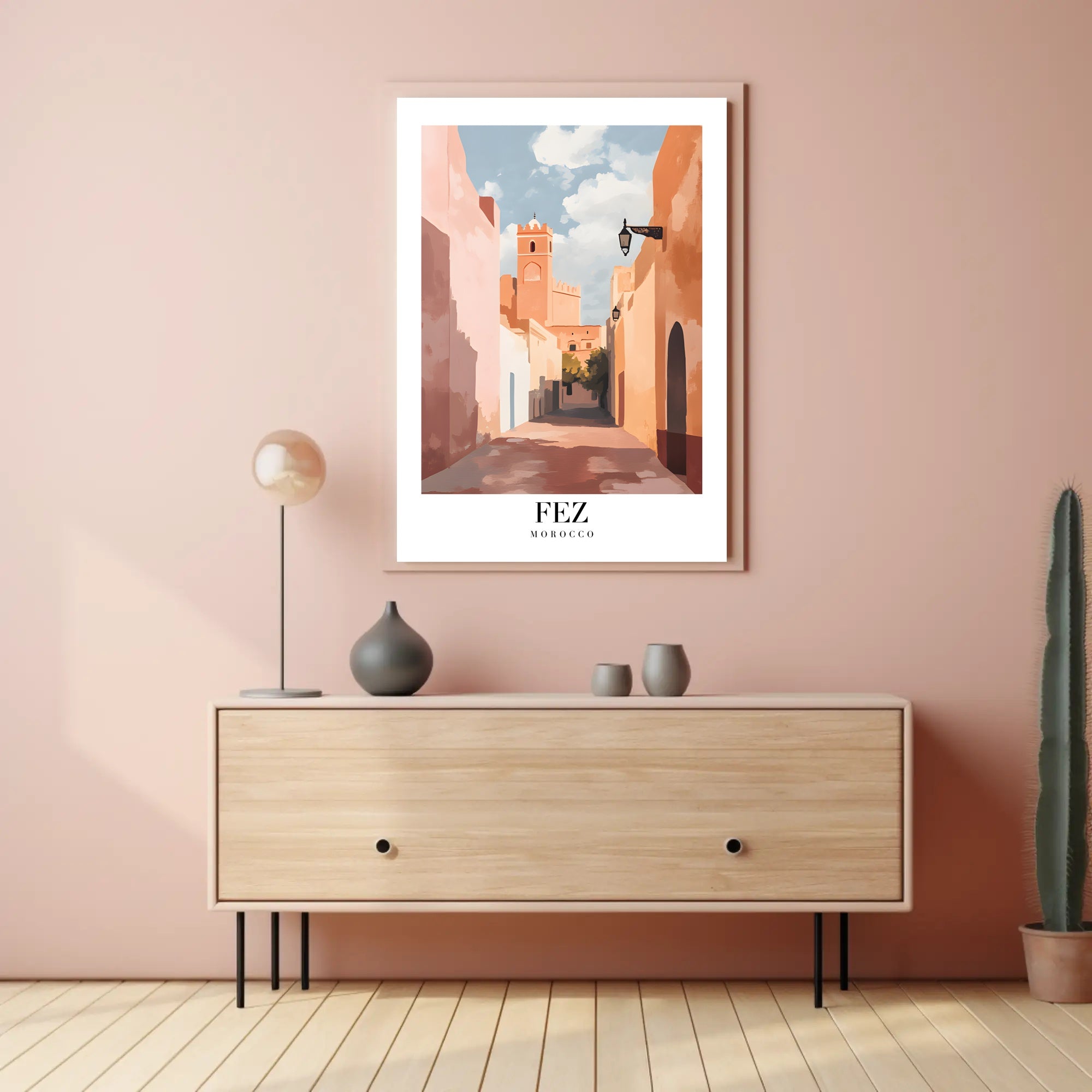 Serene Moroccan Street Scene Travel Poster PosterGoat