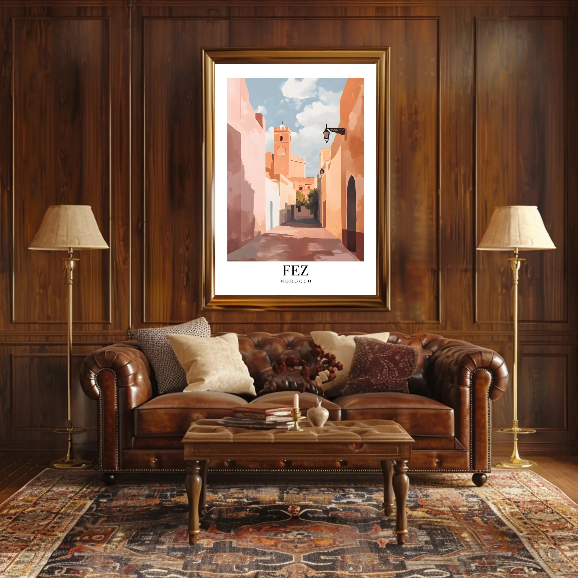 Serene Moroccan Street Scene Travel Poster PosterGoat