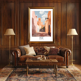Serene Moroccan Street Scene Travel Poster PosterGoat