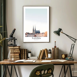 Serene Nantes Cathedral Urban Cityscape Poster PosterGoat