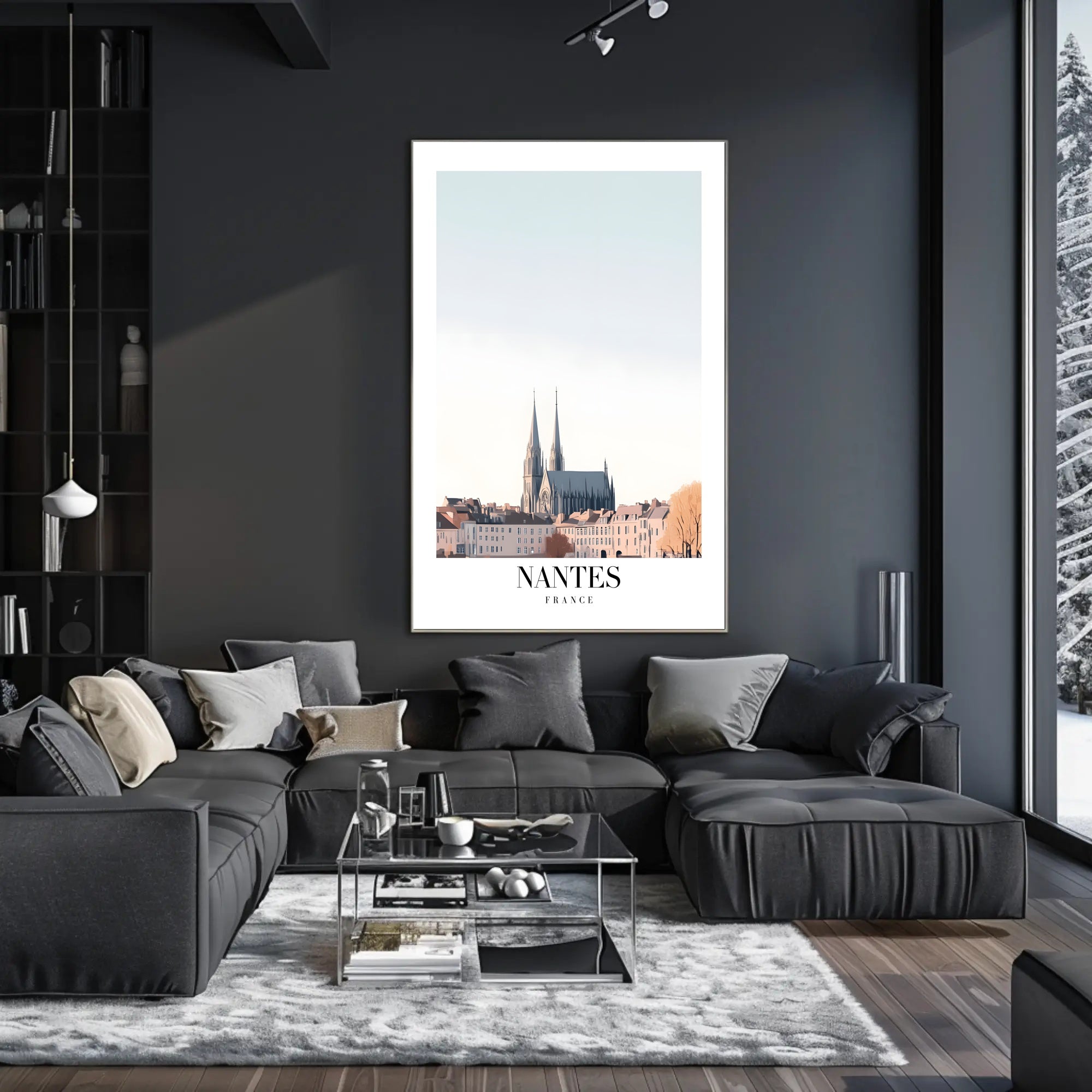 Serene Nantes Cathedral Urban Cityscape Poster PosterGoat