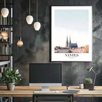 Serene Nantes Cathedral Urban Cityscape Poster PosterGoat