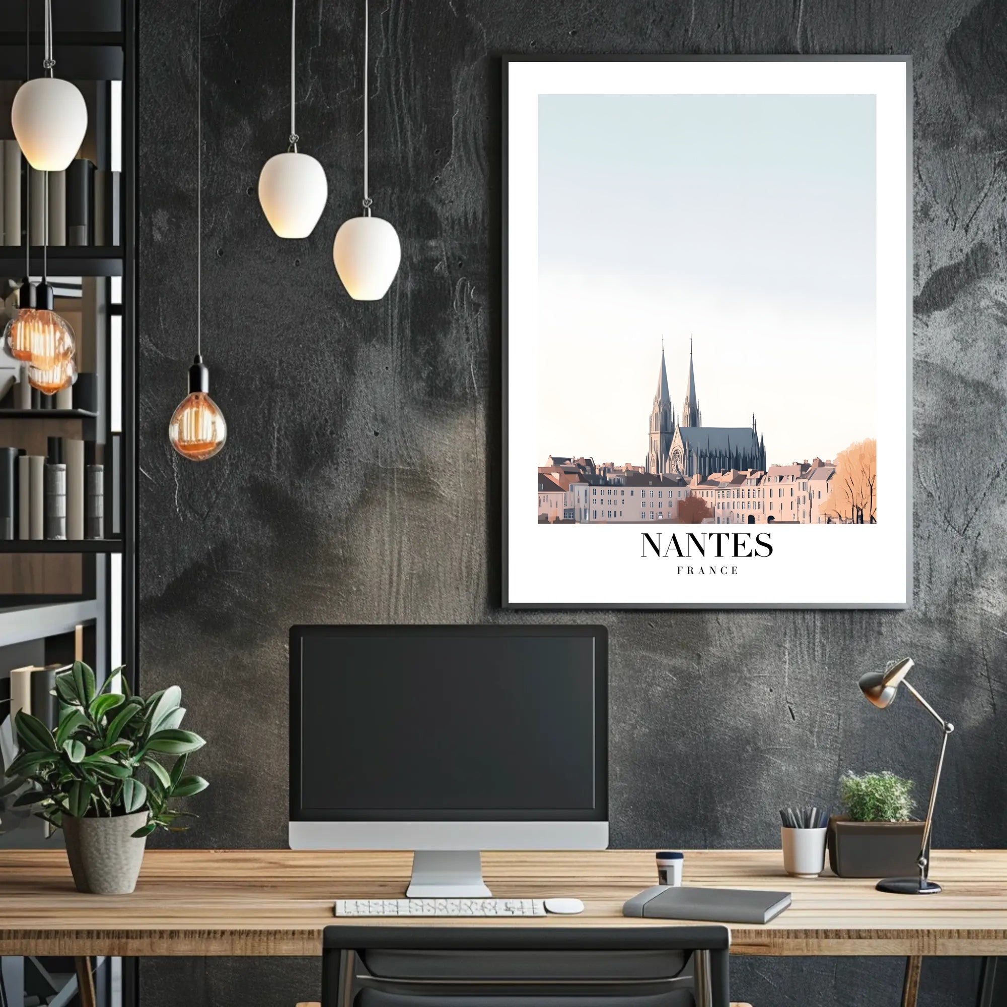 Serene Nantes Cathedral Urban Cityscape Poster PosterGoat
