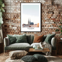 Serene Nantes Cathedral Urban Cityscape Poster PosterGoat