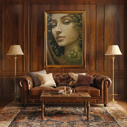 Serene Nature Connection - Ethereal Portrait Artistic Poster PosterGoat