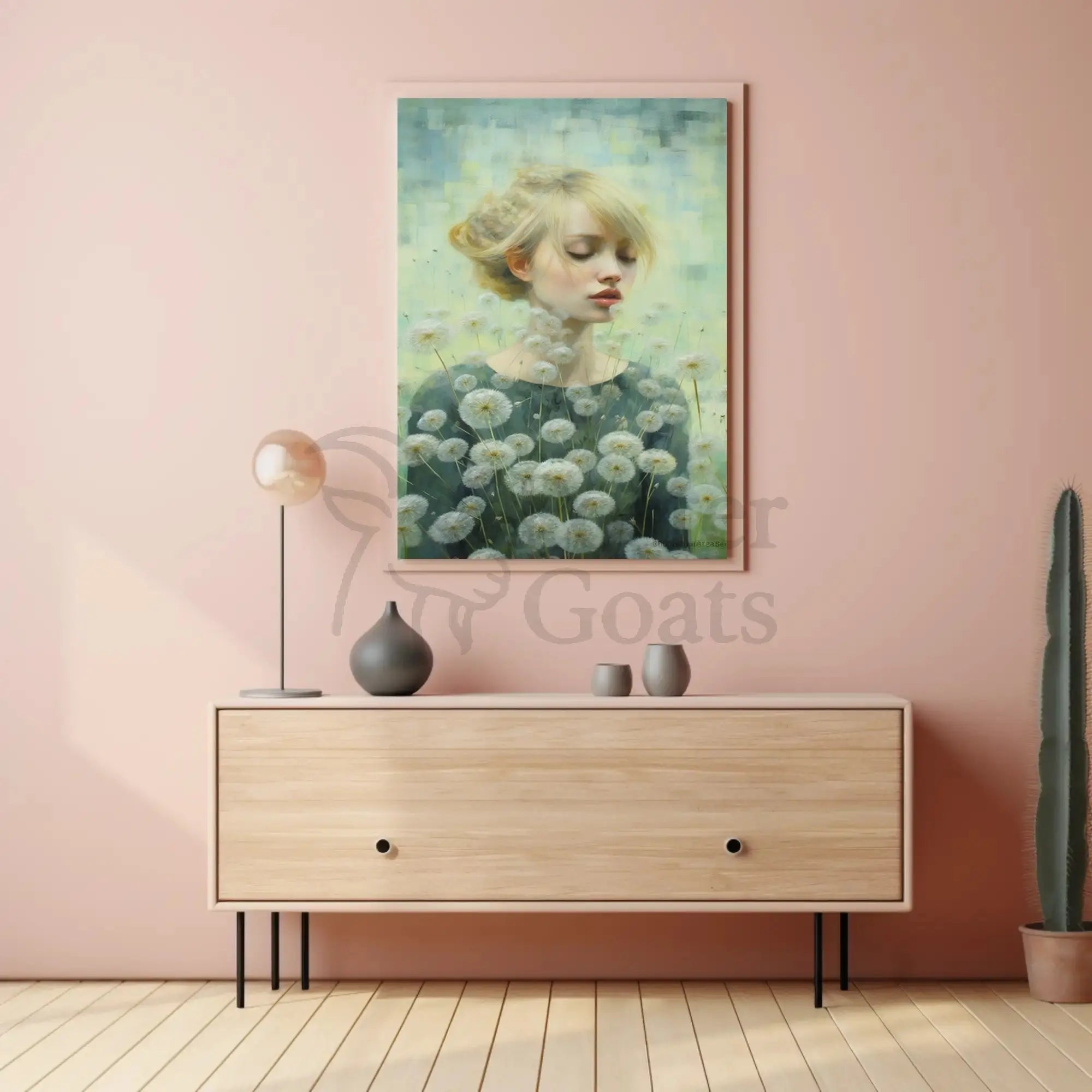 Serene Nature Tranquility with Dandelions Artistic Poster PosterGoat