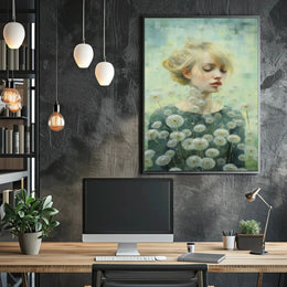 Serene Nature Tranquility with Dandelions Artistic Poster PosterGoat