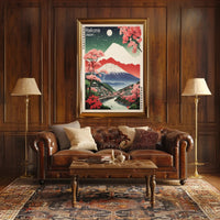 Serene Nightscape in Hakone Japanese Cultural or Heritage Poster PosterGoat