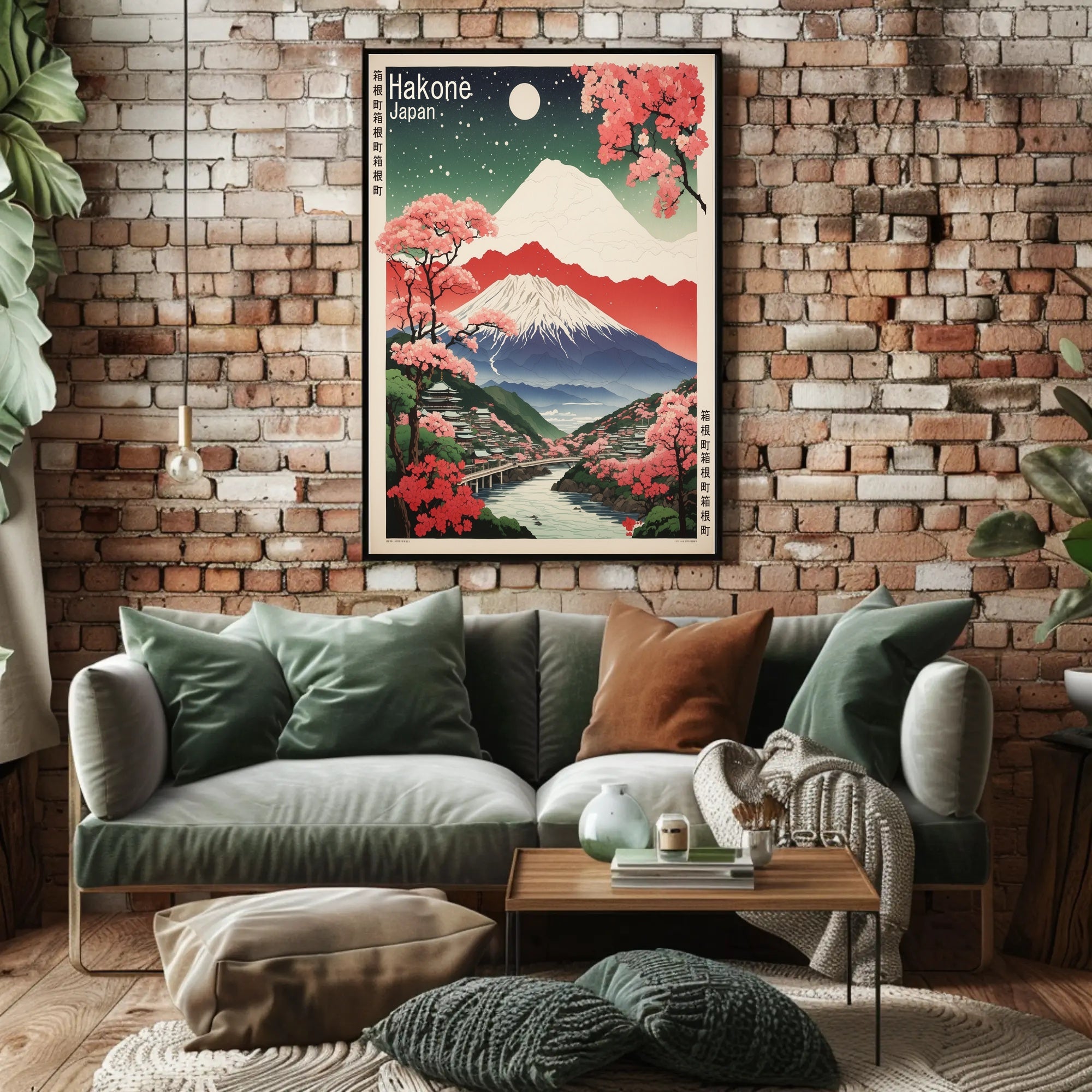 Serene Nightscape in Hakone Japanese Cultural or Heritage Poster PosterGoat