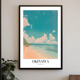 Serene Okinawa Beach Scene Travel Poster PosterGoat