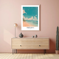 Serene Okinawa Beach Scene Travel Poster PosterGoat