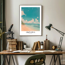 Serene Okinawa Beach Scene Travel Poster PosterGoat