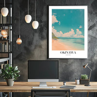 Serene Okinawa Beach Scene Travel Poster PosterGoat