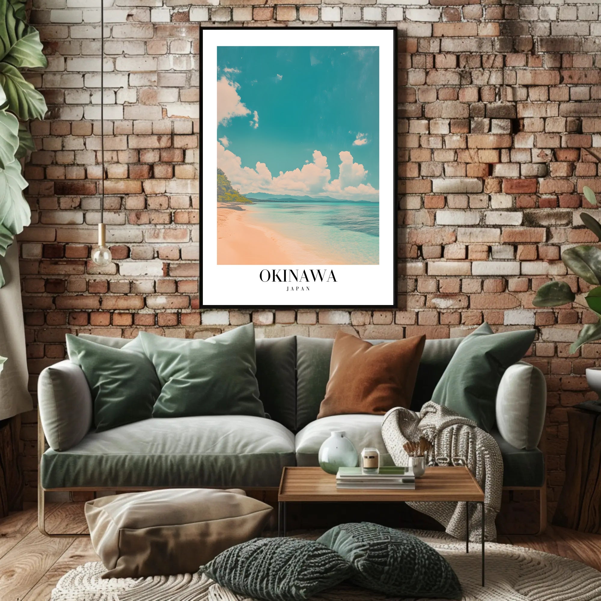 Serene Okinawa Beach Scene Travel Poster PosterGoat