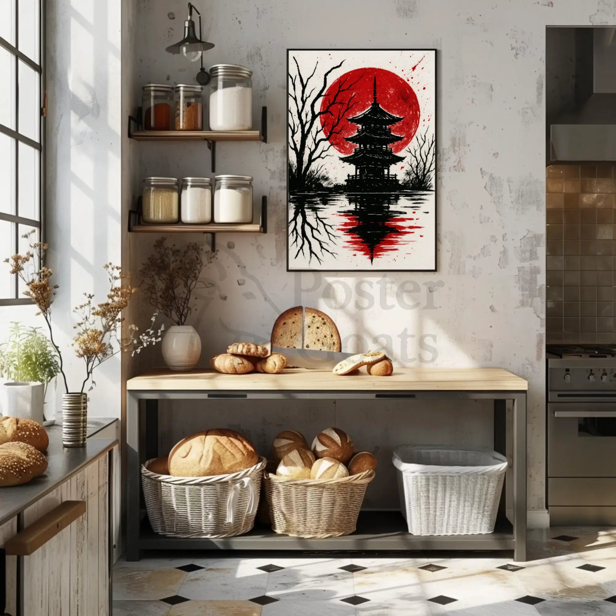 Serene Pagoda Reflection Cultural Heritage Poster PosterGoat